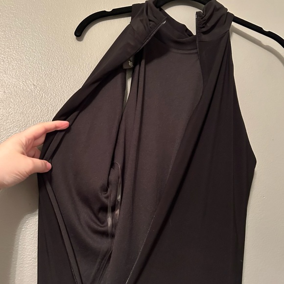 NWT Taylor Sz 12 Black Halter High Slit Maxi Dress! - Picture 15 of 15